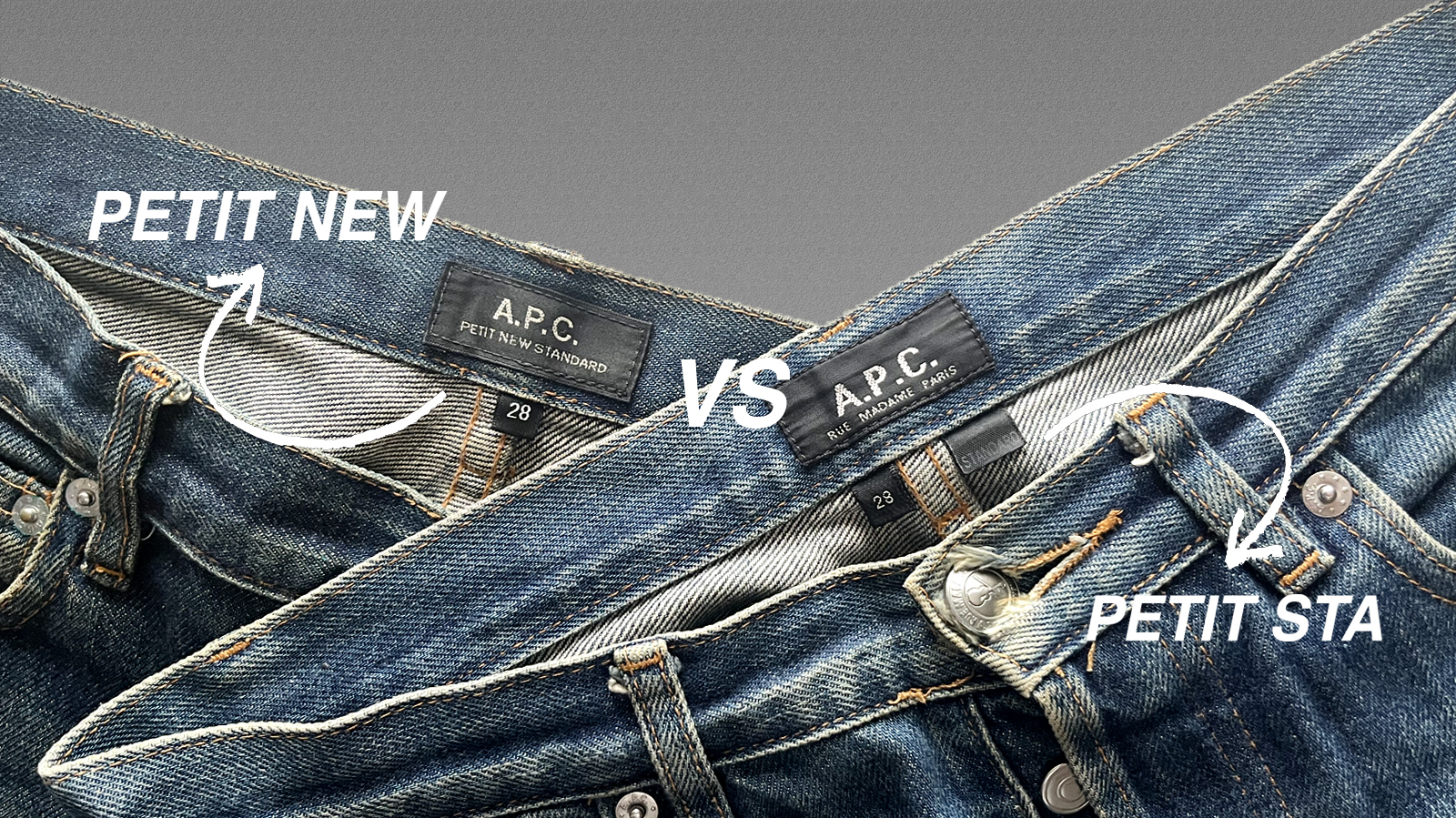 A.P.C. プチニューvsプチスタンダード徹底比較｜生地・股上・テーパードの違いと選び方